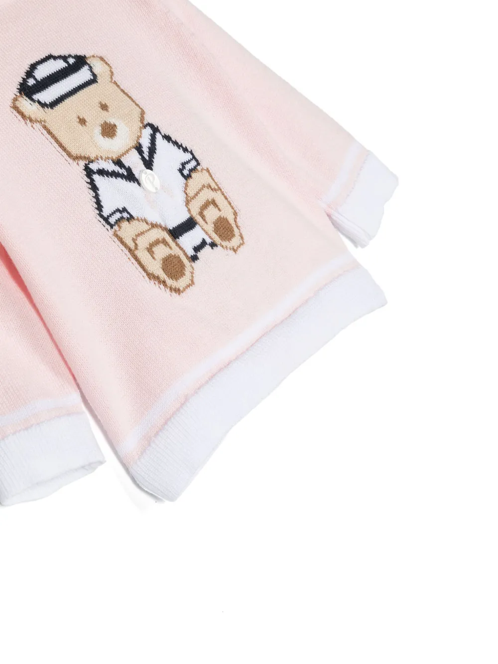 Shop Patachou Sailor Bear-intarsia Jumper In Pink