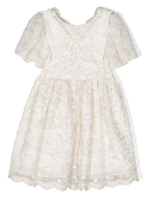 Patachou vestido acampanados con bordado floral
