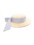 Patachou striped-strap sun hat - Neutrals