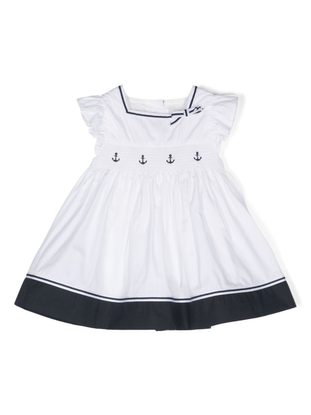 Patachou Babies' Striped-trim Cotton Dress Set In White