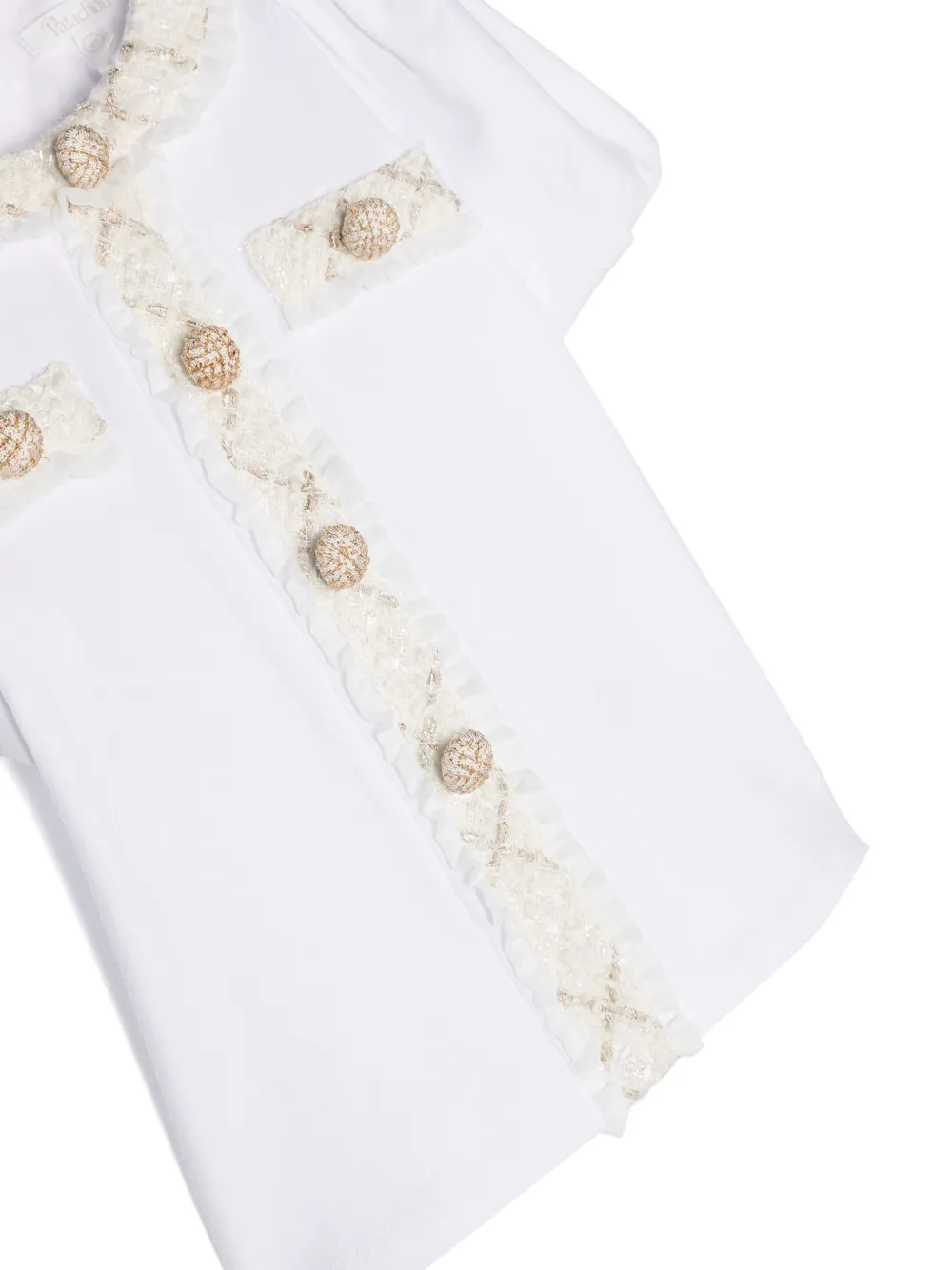 Patachou T-shirt met bouclé zoom Wit