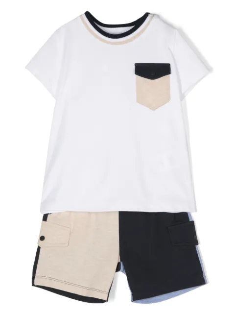 Patachou piqué-weave shorts set