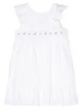 Patachou floral-embroidery cotton dress - White