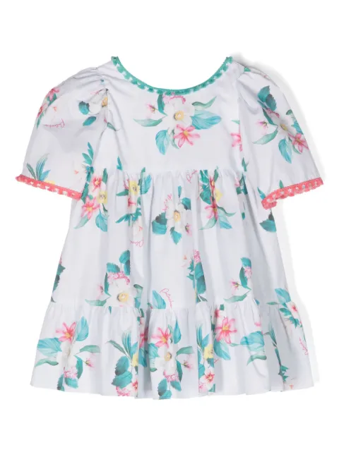 Patachou floral-print ruffled cotton dress