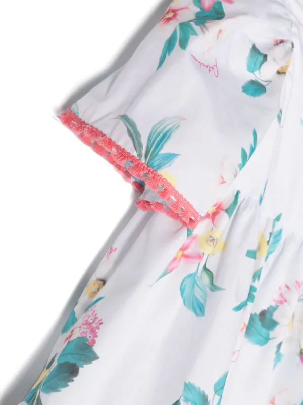 patachou cruise tiered ruffled cotton dress Patachou floral-print Ruffled Cotton Dress | White
