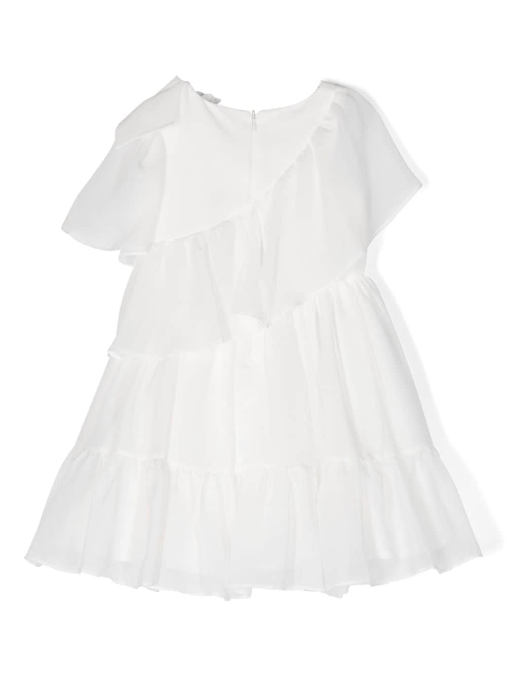 Shop Patachou Ruffled Layered Chiffon Dress In White