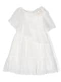 Patachou ruffled layered chiffon dress - White