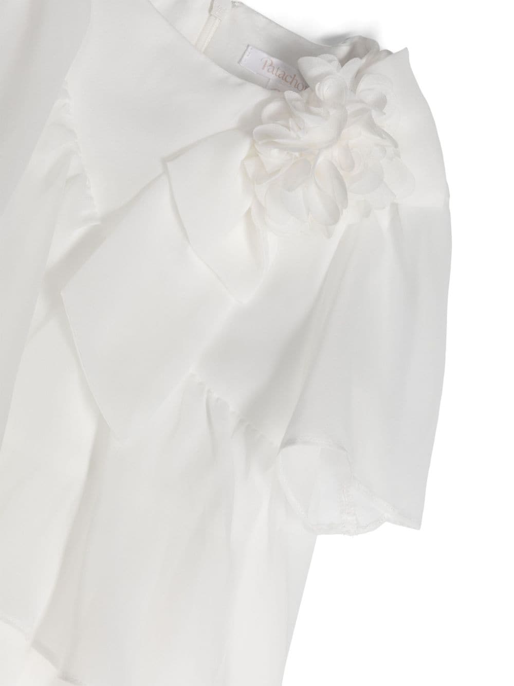 Shop Patachou Ruffled Layered Chiffon Dress In White