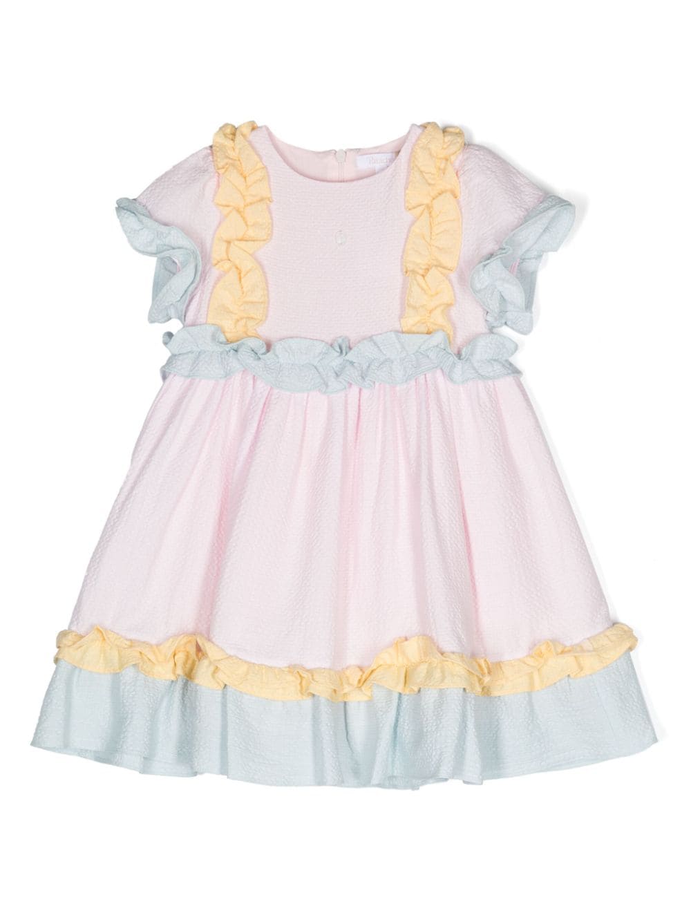 Patachou Kids' Seersucker Cotton Dress In Pink