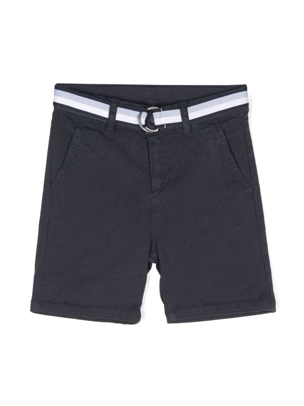 Patachou Kids' Belted Cotton Shorts In Blue