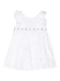 Patachou floral-embroidery cotton dress - White