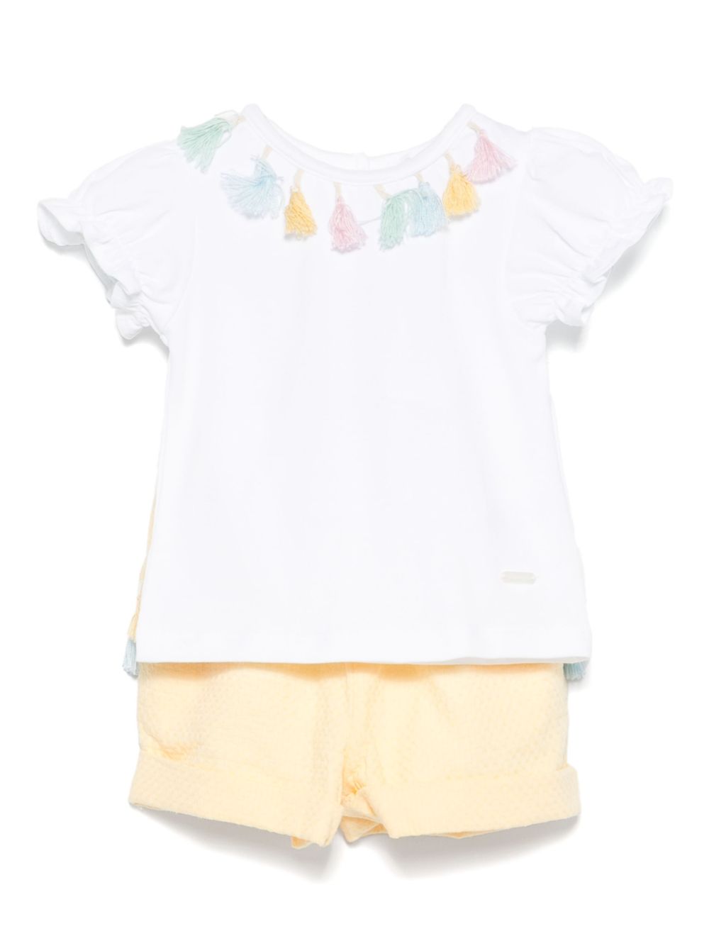 Patachou tassel-detail shorts set - Yellow