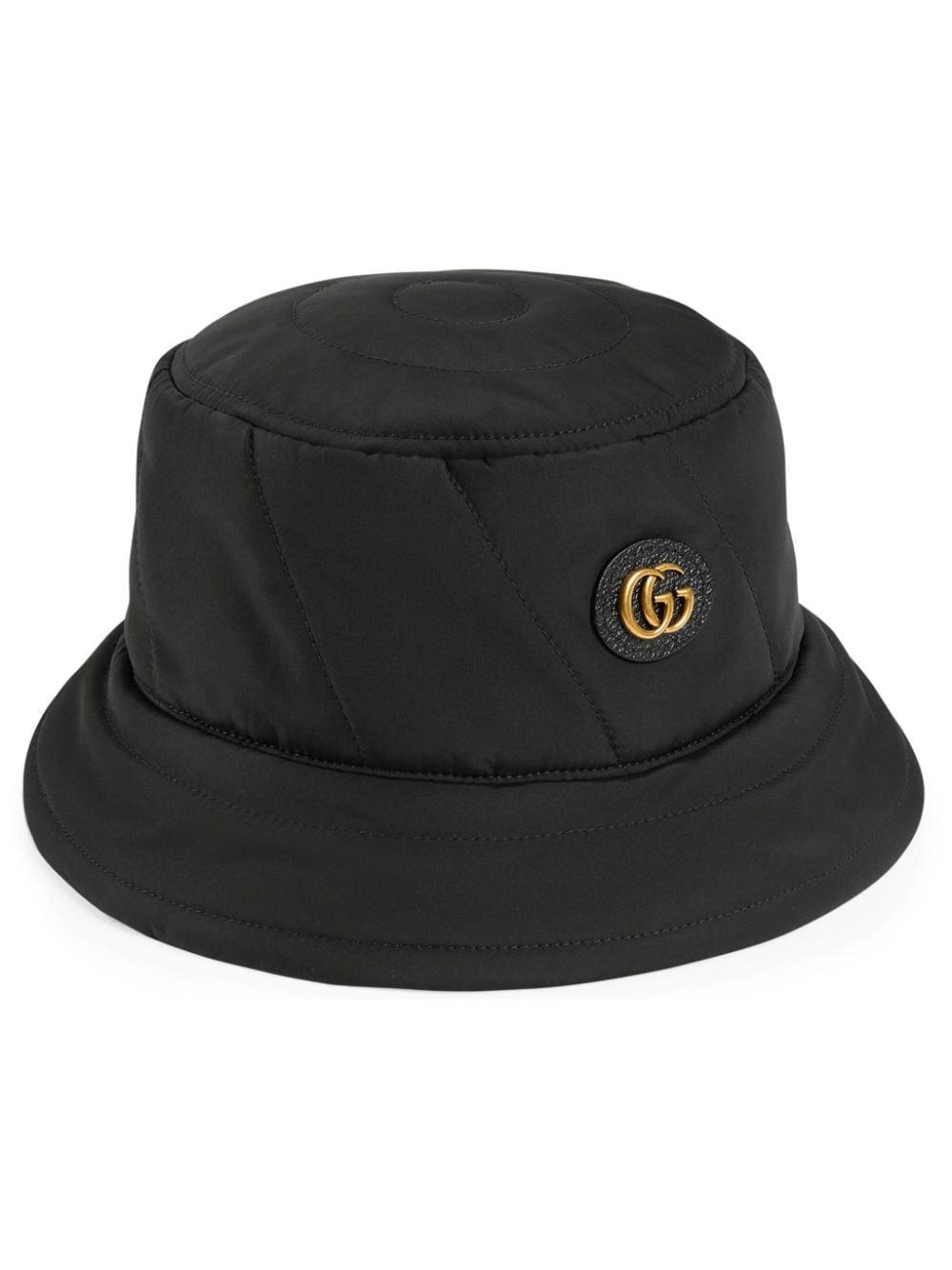 Gucci Double G-patch Quilted Bucket Hat In Black