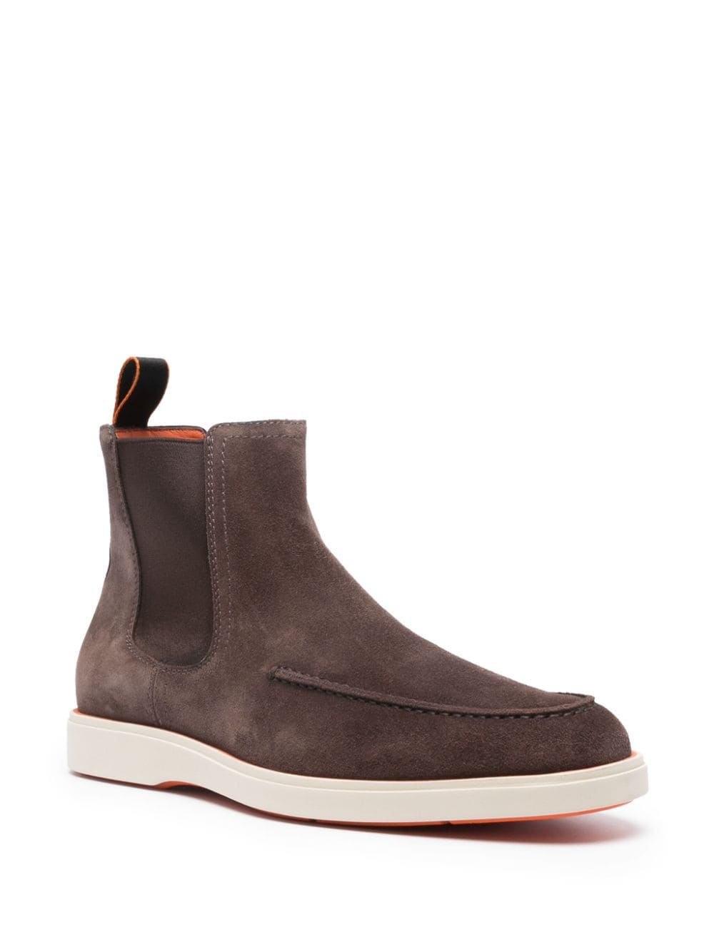 Shop Santoni Suede Chelsea Ankle Boots In Brown