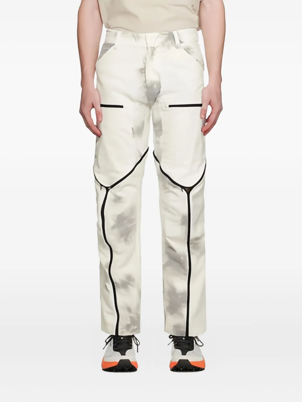 Olly Shinder White Tri Zip Cargo Pants In White