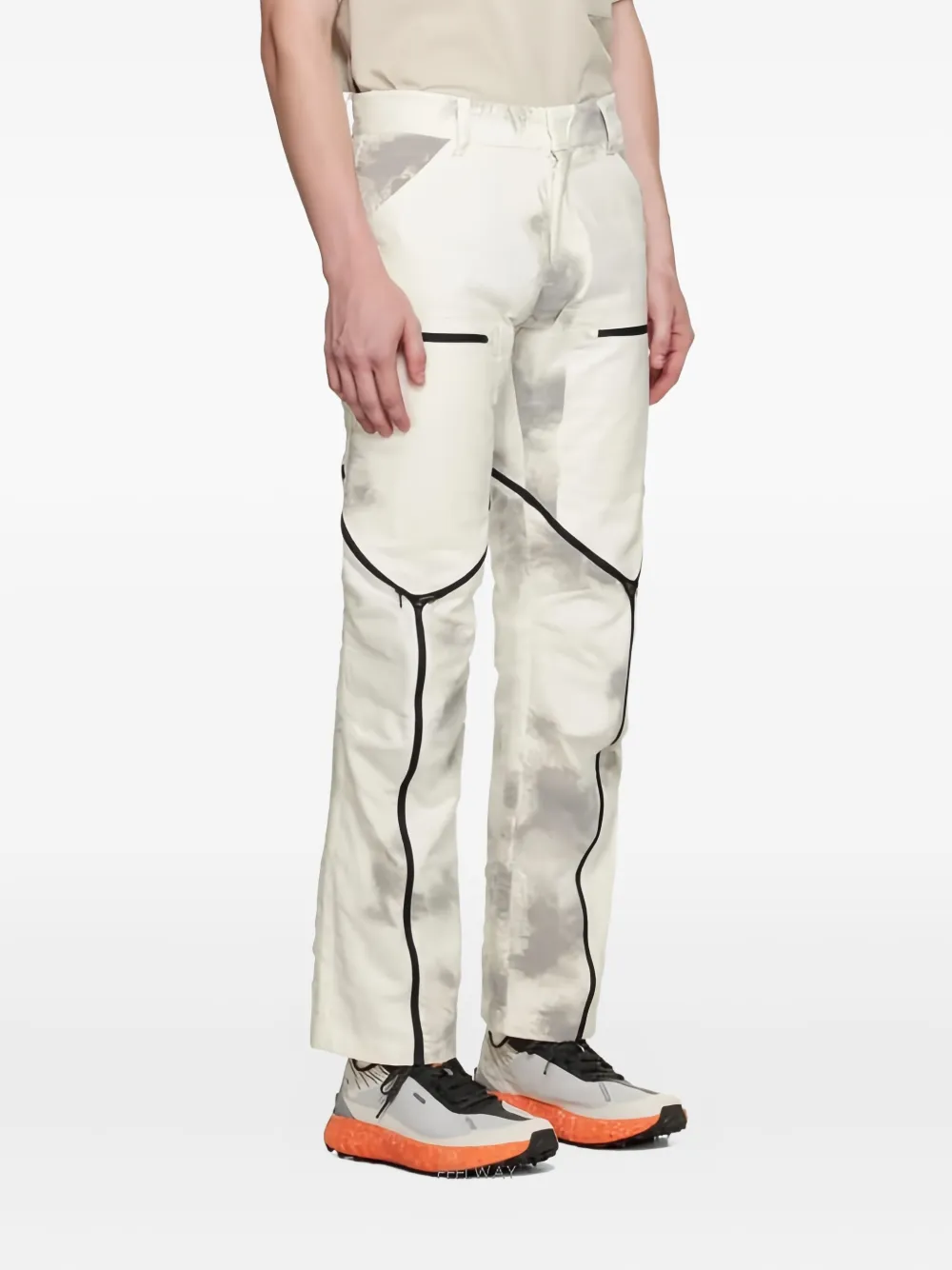 Olly Shinder White Tri Zip Cargo Pants In White