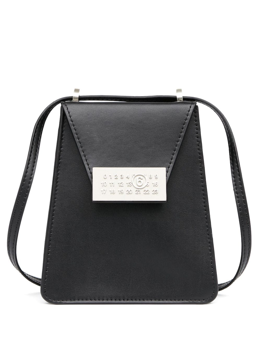 Mm6 Maison Margiela Numbers Vertical Leather Mini Bag In Black