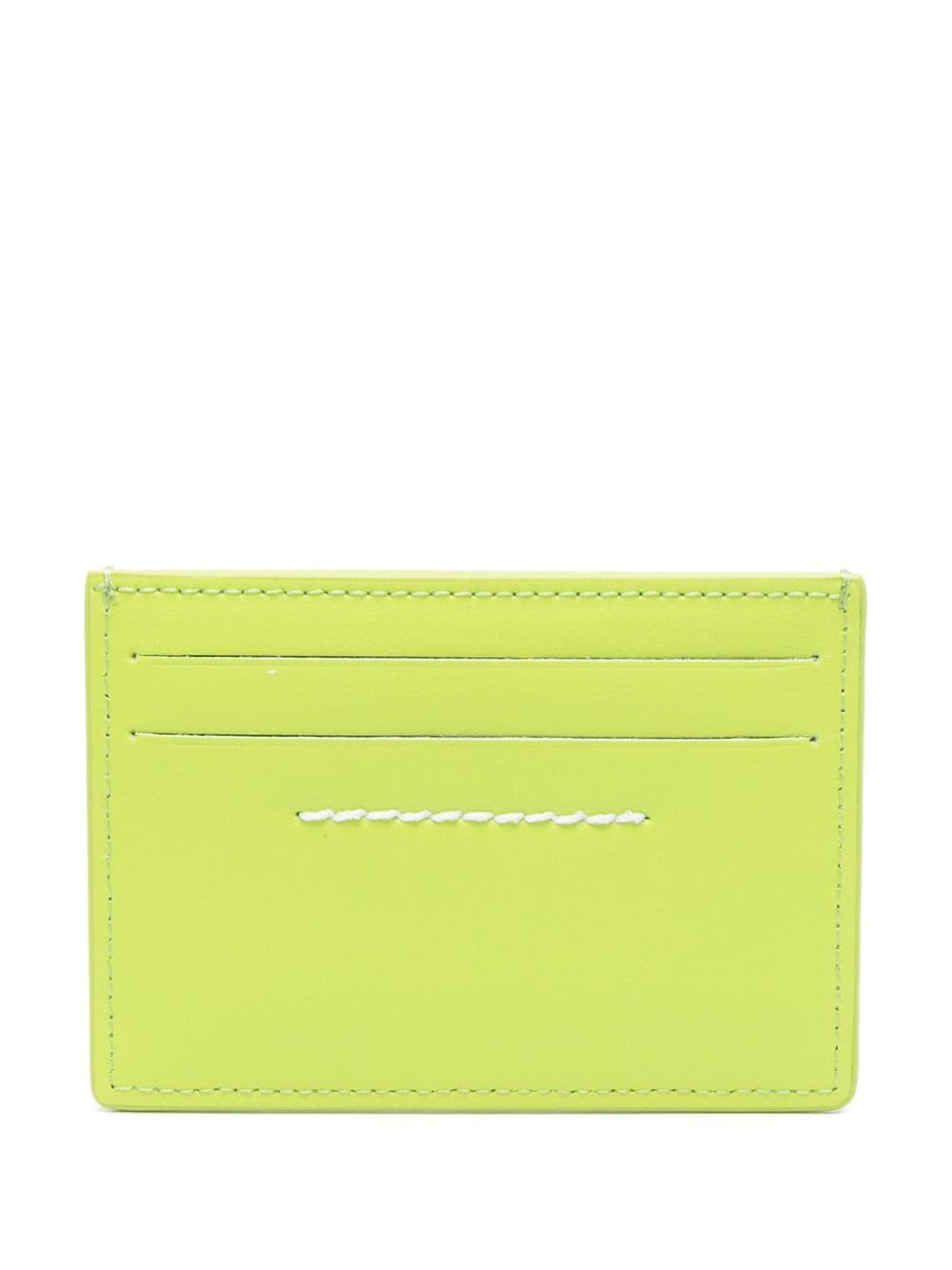 Shop Mm6 Maison Margiela Numeric Leather Card Holder In Green
