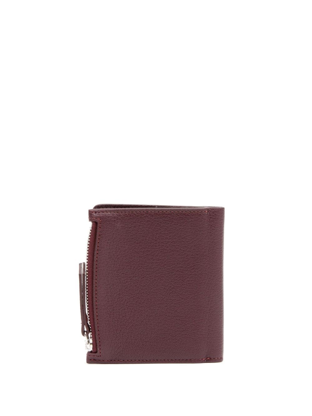 Shop Maison Margiela Four-stitch Leather Wallet In Red