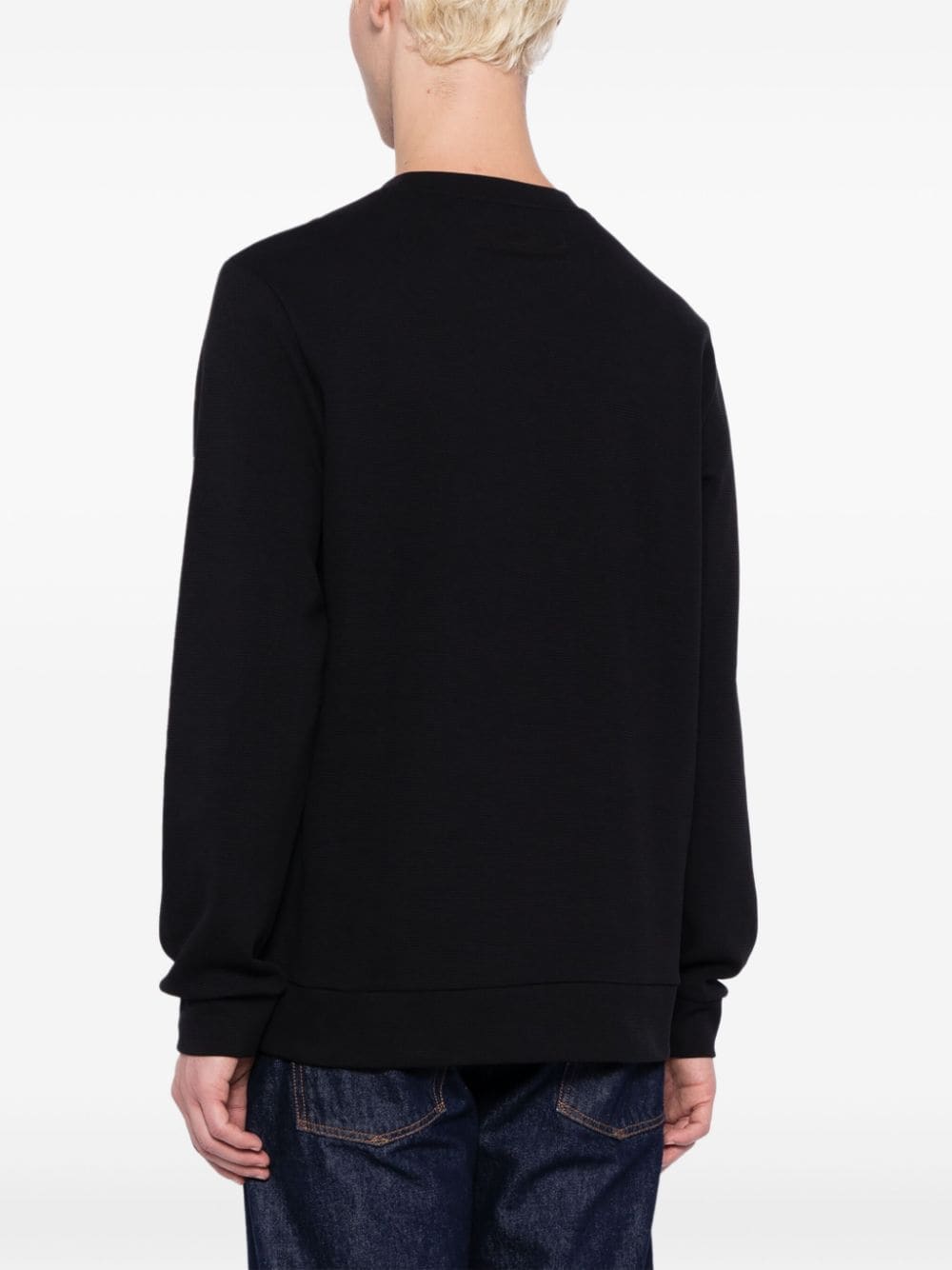Shop Hugo Boss Salbo Mirror Cotton Sweatshirt In Black
