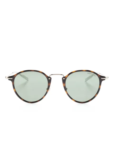 Montblanc lentes de sol con armazón redonda y placa del logo