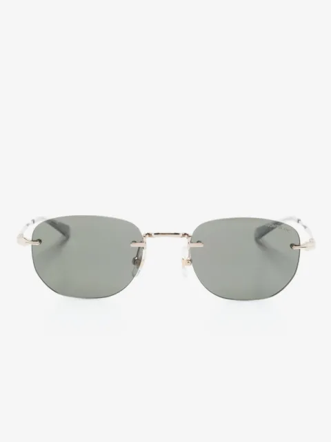 Montblanc lentes de sol con armazón ovalada y logo estampado 