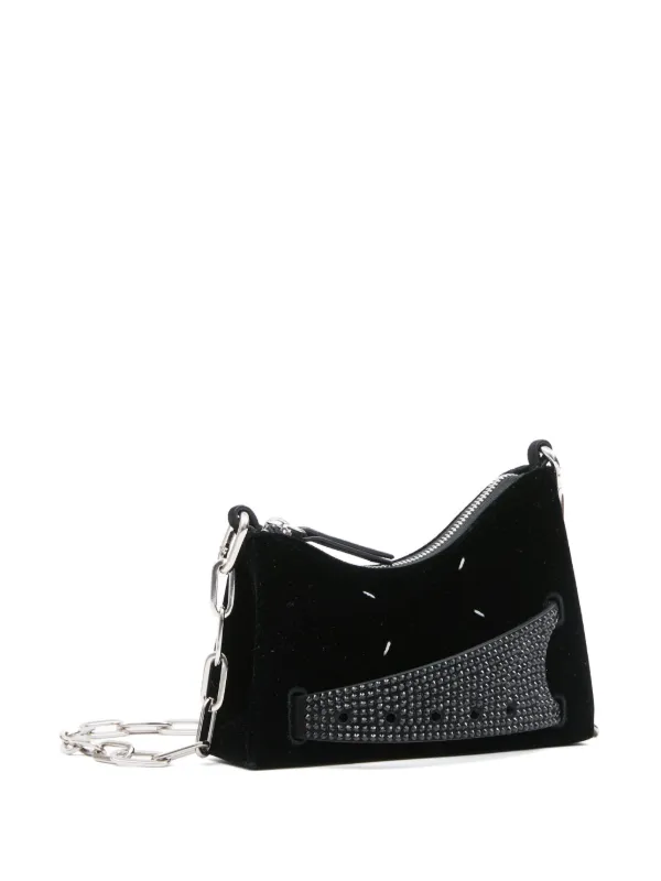 Maison Margiela Small Snatched Leather Shoulder Bag | Black