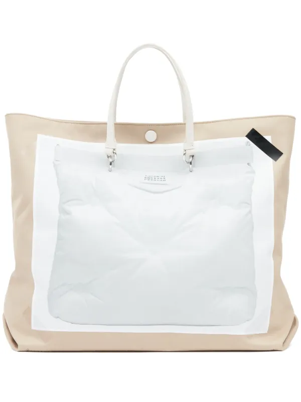 Maison Margiela★素敵！Trompe L'Il Glam Slam Tote Maison Margiela Glam Slam trompe-l'oeil Tote Bag | Neutrals
