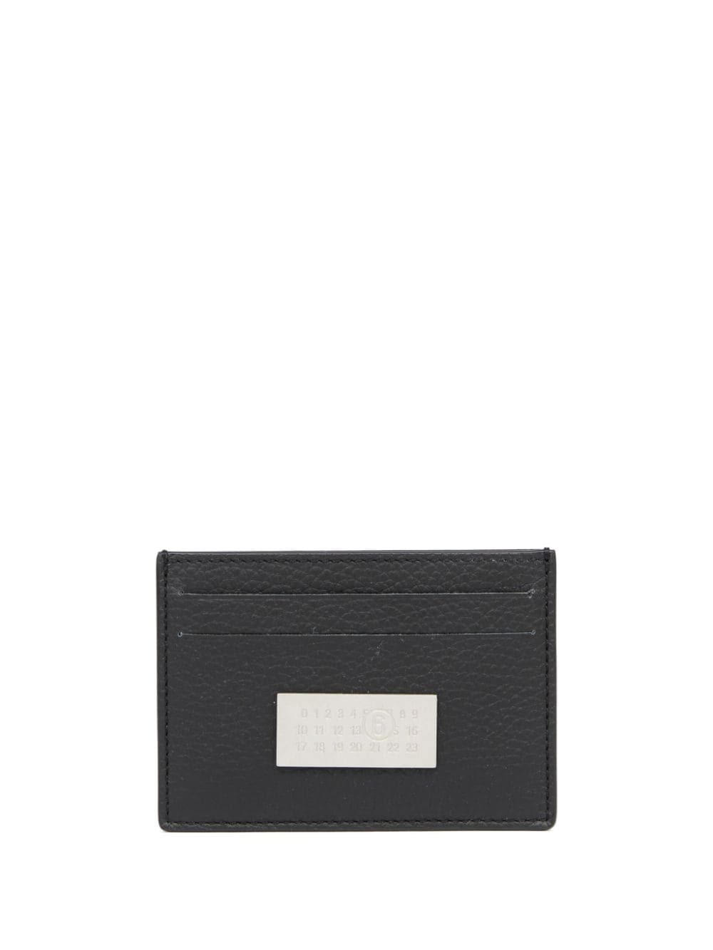 Mm6 Maison Margiela Numeric-logo Leather Cardholder In Black