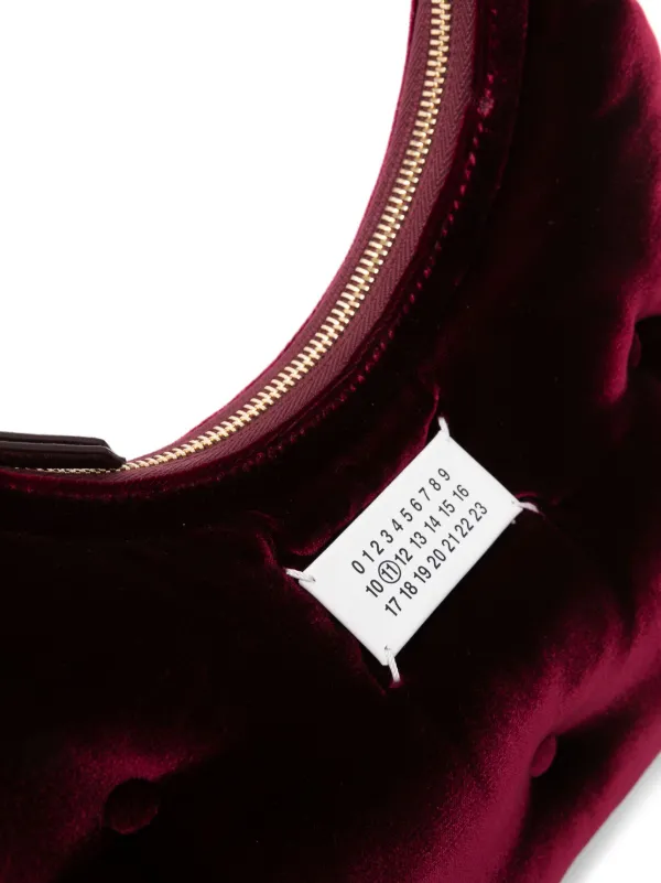 Maison Margiela Small Glam Slam Velvet Shoulder Bag | Red