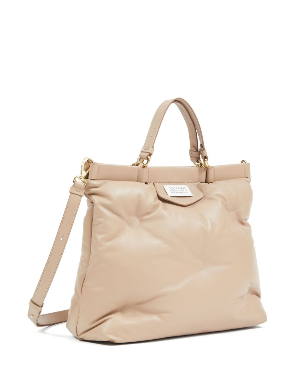 Shop Maison Margiela Glam Slam Leather Tote Bag In Neutrals