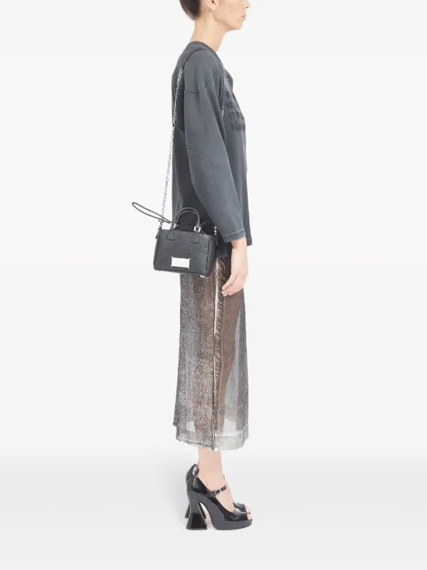 Maison Margiela 5AC Horizontal レザーハンドバッグ | ブラック