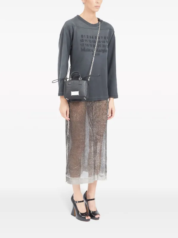 Maison Margiela 5AC Horizontal レザーハンドバッグ | ブラック