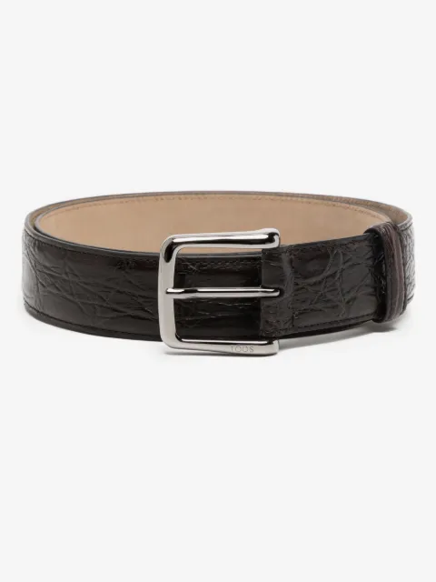 Tod's logo-engraved leather belt