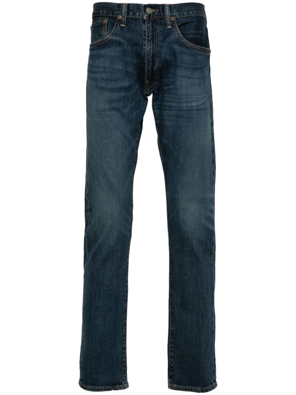 Polo Ralph Lauren Varick low waist denim jeans met toelopende pijpen Blauw