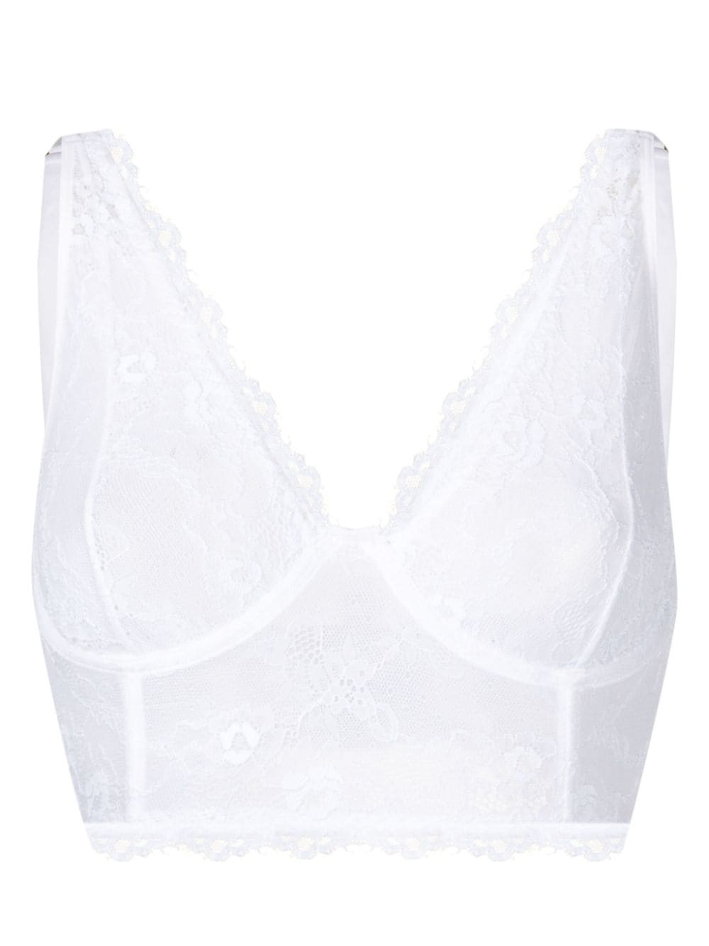 Lethicia Bronstein Alexandra floral-lace bra - Bianco