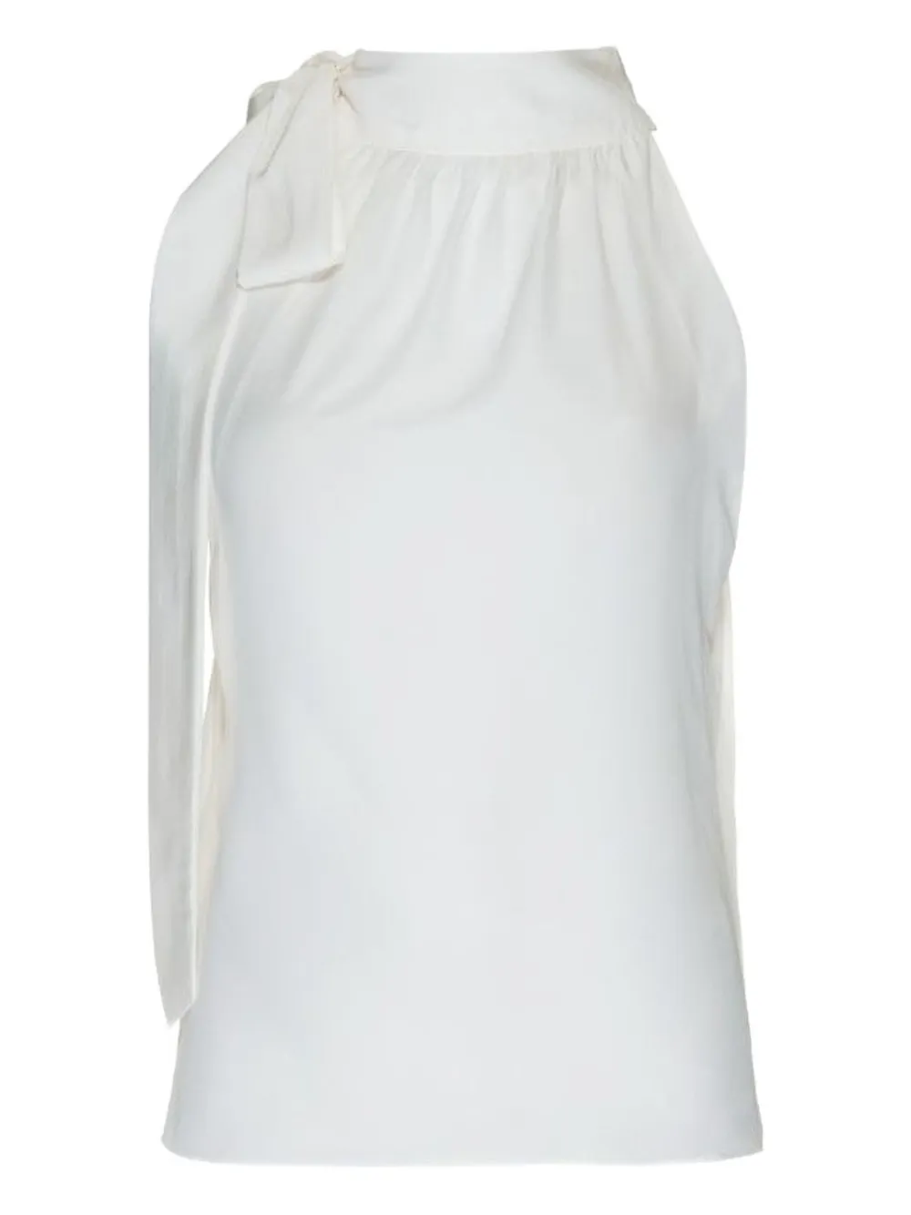 Lethicia Bronstein Bow-neck Crepe Blouse In White
