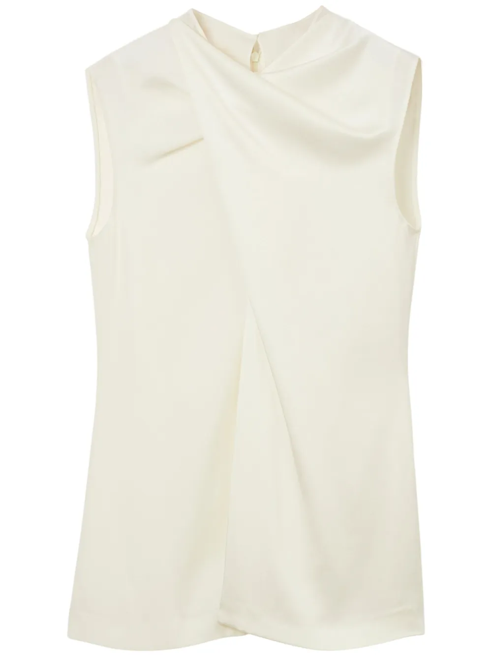 Burberry Greta Draped Top In White