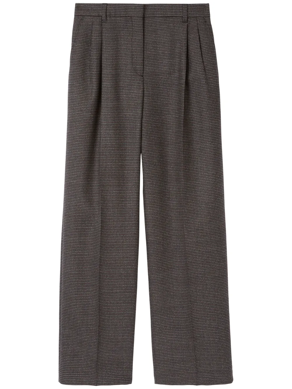 BURBERRY CHECK-PATTERN TAILORED WOOL TROUSERS