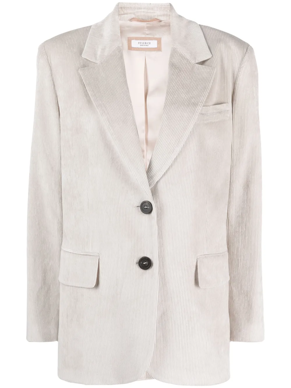 Peserico corduroy single-breasted blazer - Toni neutri