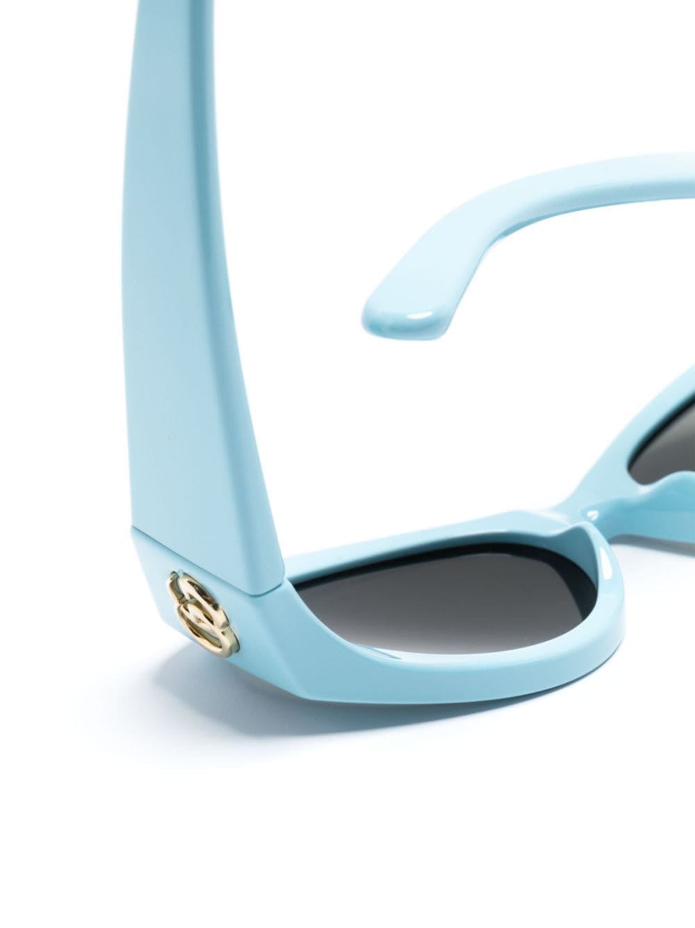 Shop Gucci Double G Cat-eye Sunglasses In Blue