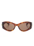 Gucci Eyewear Double G oval-frame sunglasses - Brown