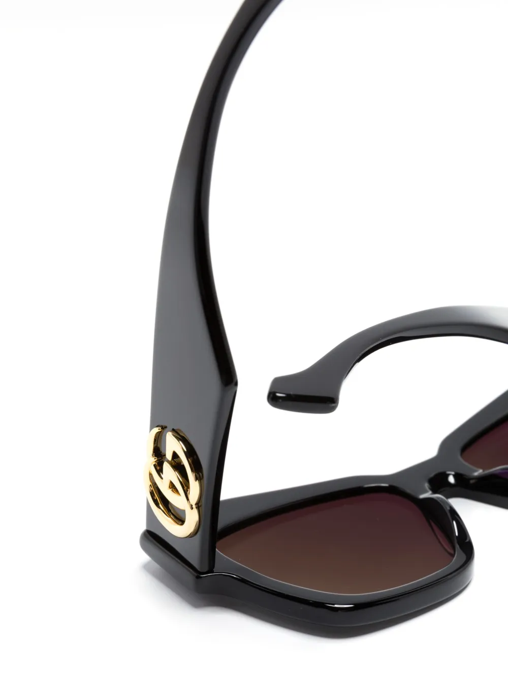 Gucci Eyewear logo标牌超大框太阳眼镜 Farfetch
