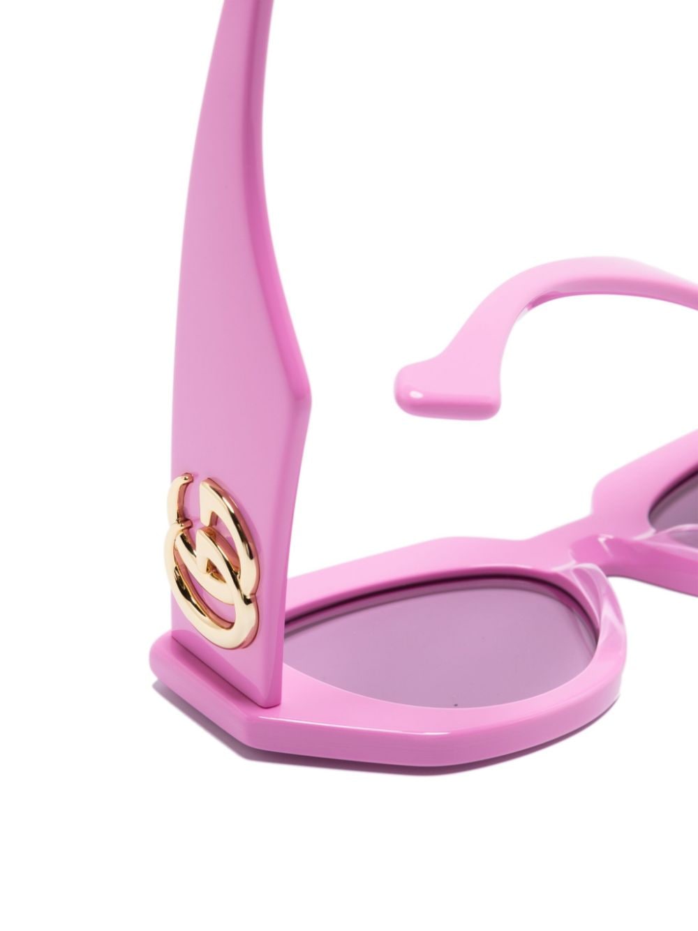 Shop Gucci Tortoiseshell-effect Geometric-frame Glasses In Pink