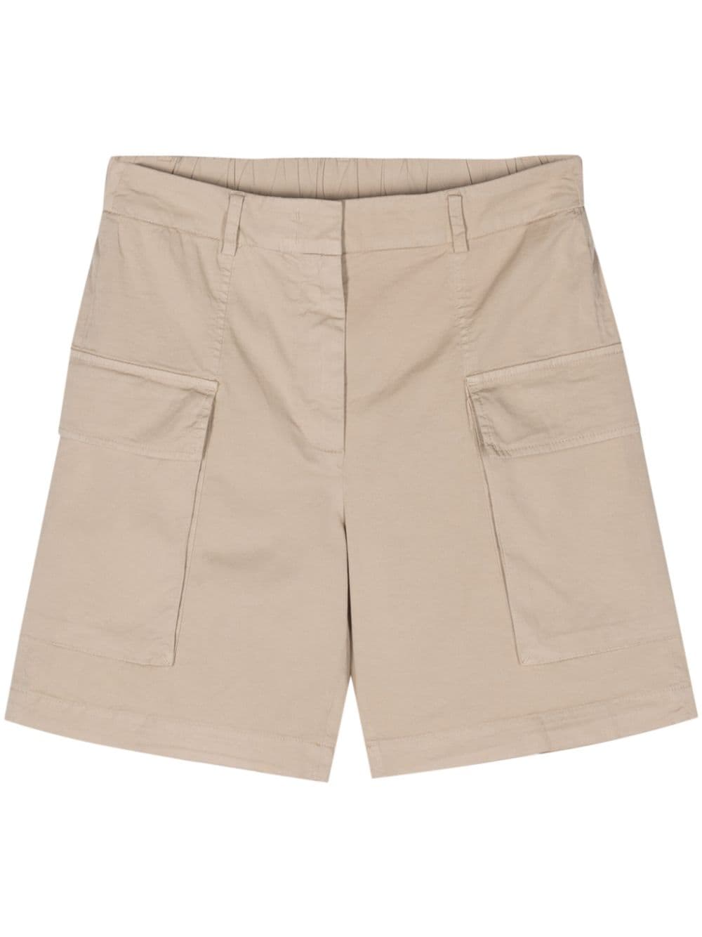 Peserico Mid-rise Cargo Shorts In Neutrals