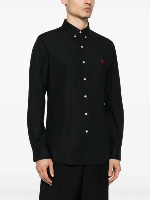 Polo Ralph Lauren Polo Pony Cotton Shirt | Black | FARFETCH