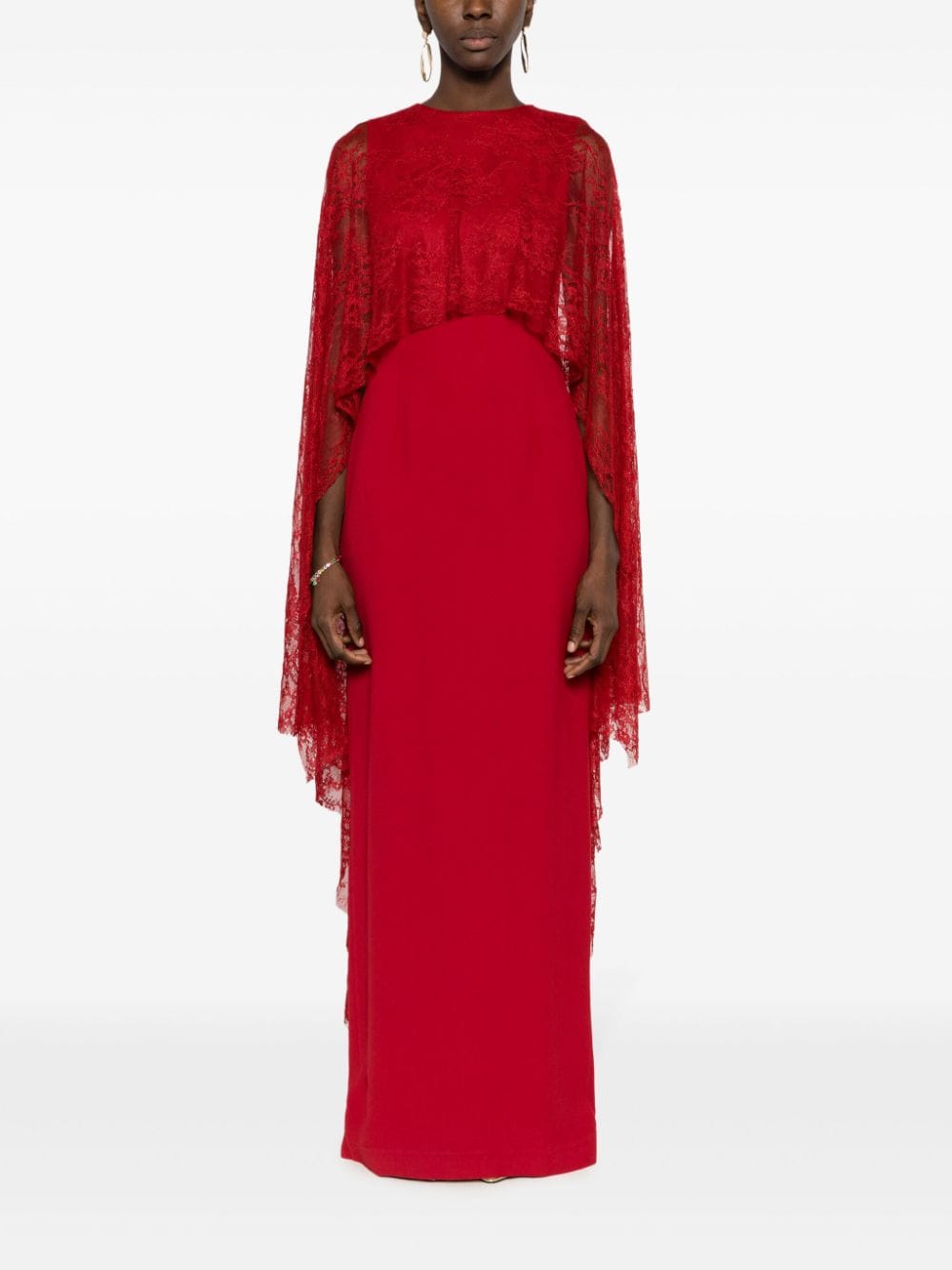 Lethicia Bronstein Maxi-jurk met kanten detail - Rood