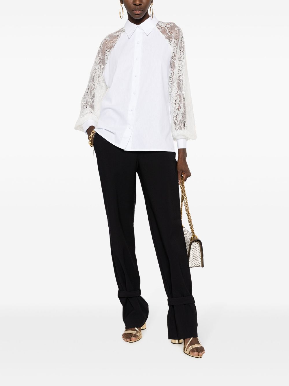 Lethicia Bronstein Blouse met bloemenkant - Wit