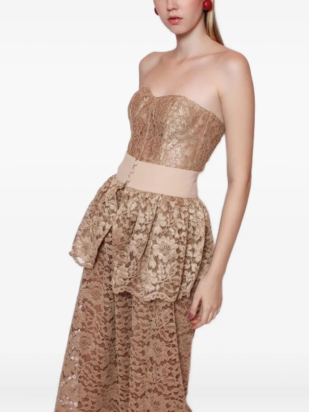 Lethicia Bronstein Analu layered lace skirt - Beige