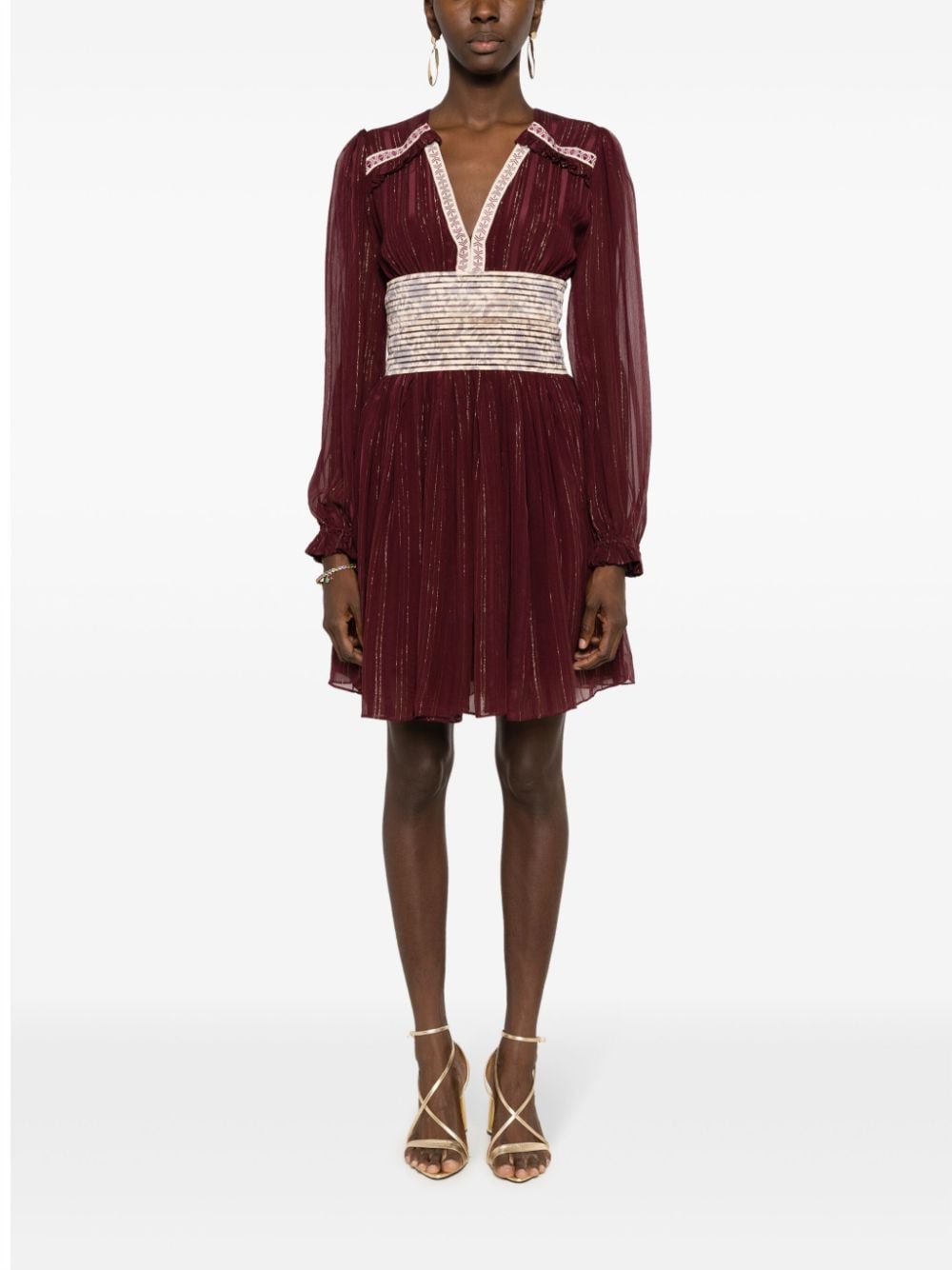 Lethicia Bronstein Mini-jurk met lurex - Rood